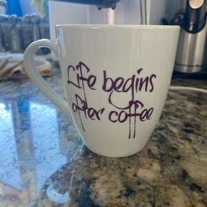 Pfaltzgraff White Mug with Black Text